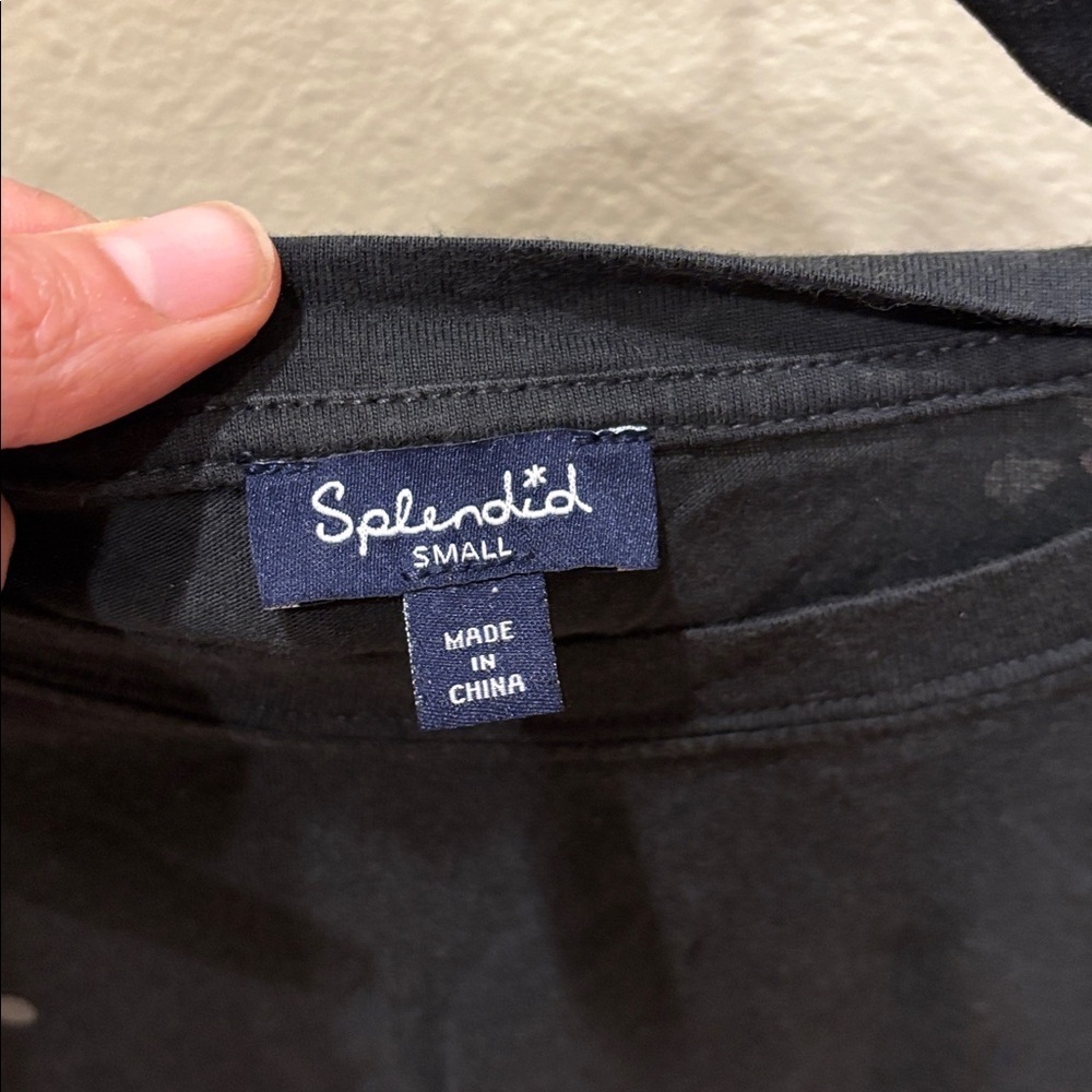 Splendid Black Floral Short Sleeve Tee - Picture 6 of 10